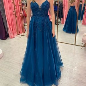 Jovani Teal Prom Dress
